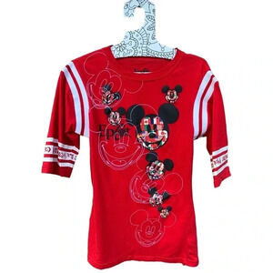 Disney Epcot Mickey Mouse Multi-Face Flag Shirt L
